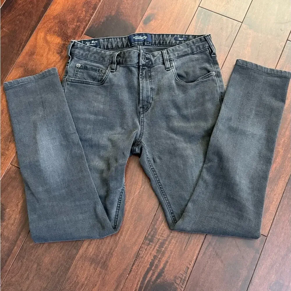 Scotch & Soda Black Amsterdams Blauw Straight Slim fit jeans Size 31/32